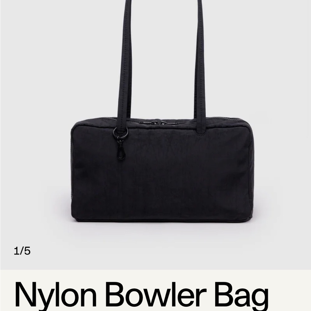 Black Nylon Bowler Bag - BAGGU small